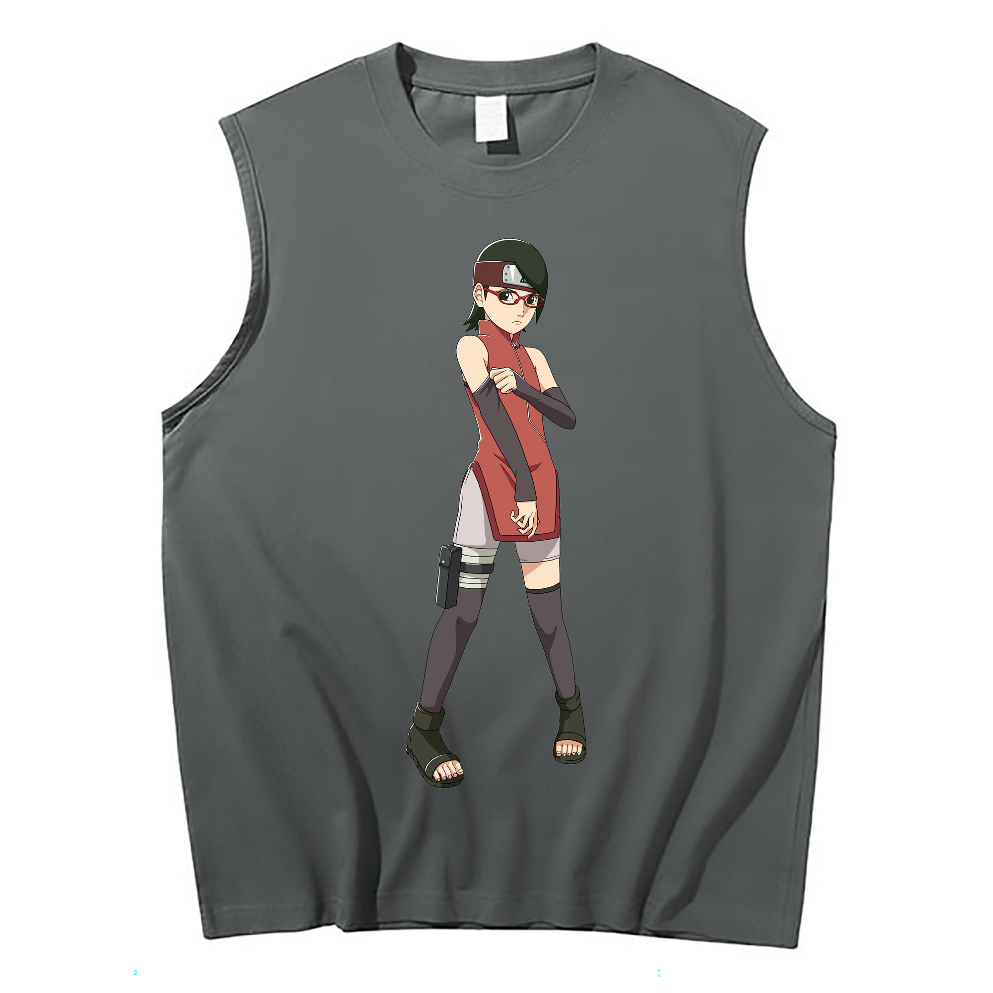 （画像用） NARUTO -ナルト- うちは サラダ Uchiha Sarada コットン100％タンクトップ（フロントプリント）